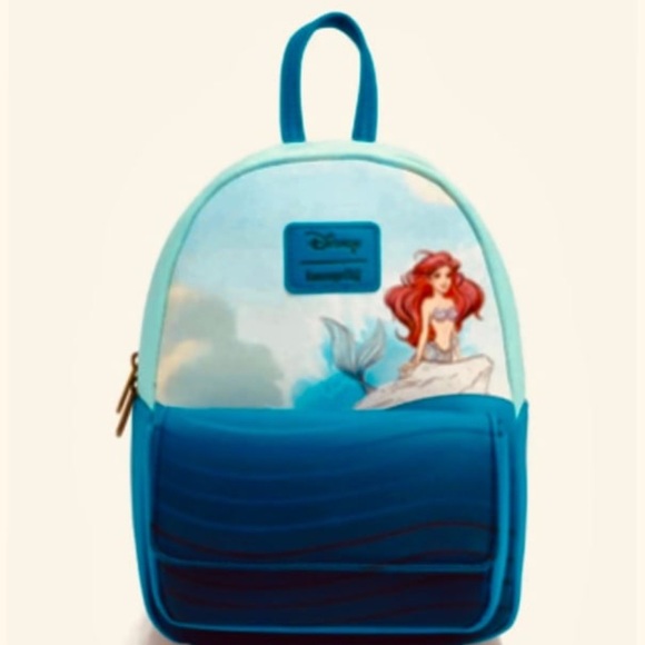 Loungefly Disney Little Mermaid Mini Backpack Ariel Sketch Hidden Friends NWT